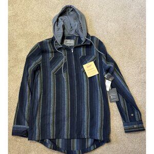 NWT Brooklyn Cloth Hooded Shacket Baja Flannel Zip Jacket Shirt Men's Medium New